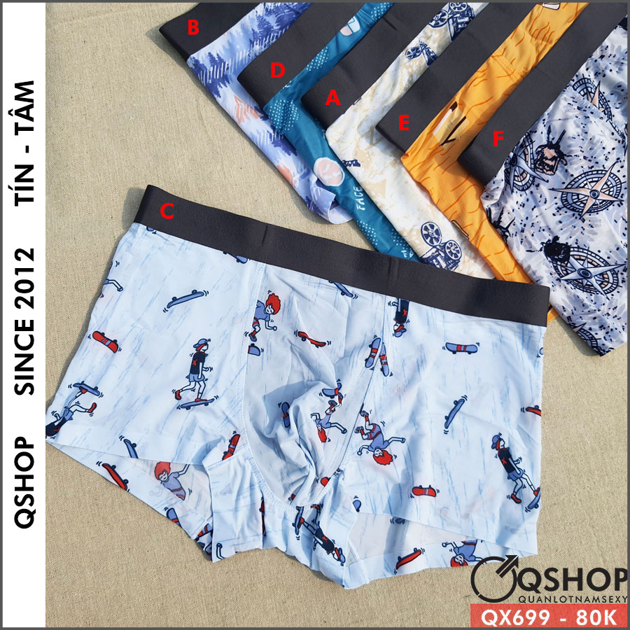 Quần lót boxer nam hoạt hình dễ thương QSHOP QX699