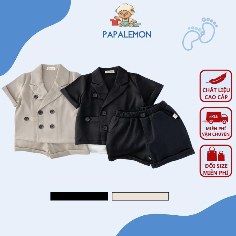 Bộ quần áo vest bé trai BEEMO B038 chất liệu vải chéo Hàn Quốc cao cấp - PAPALEMON