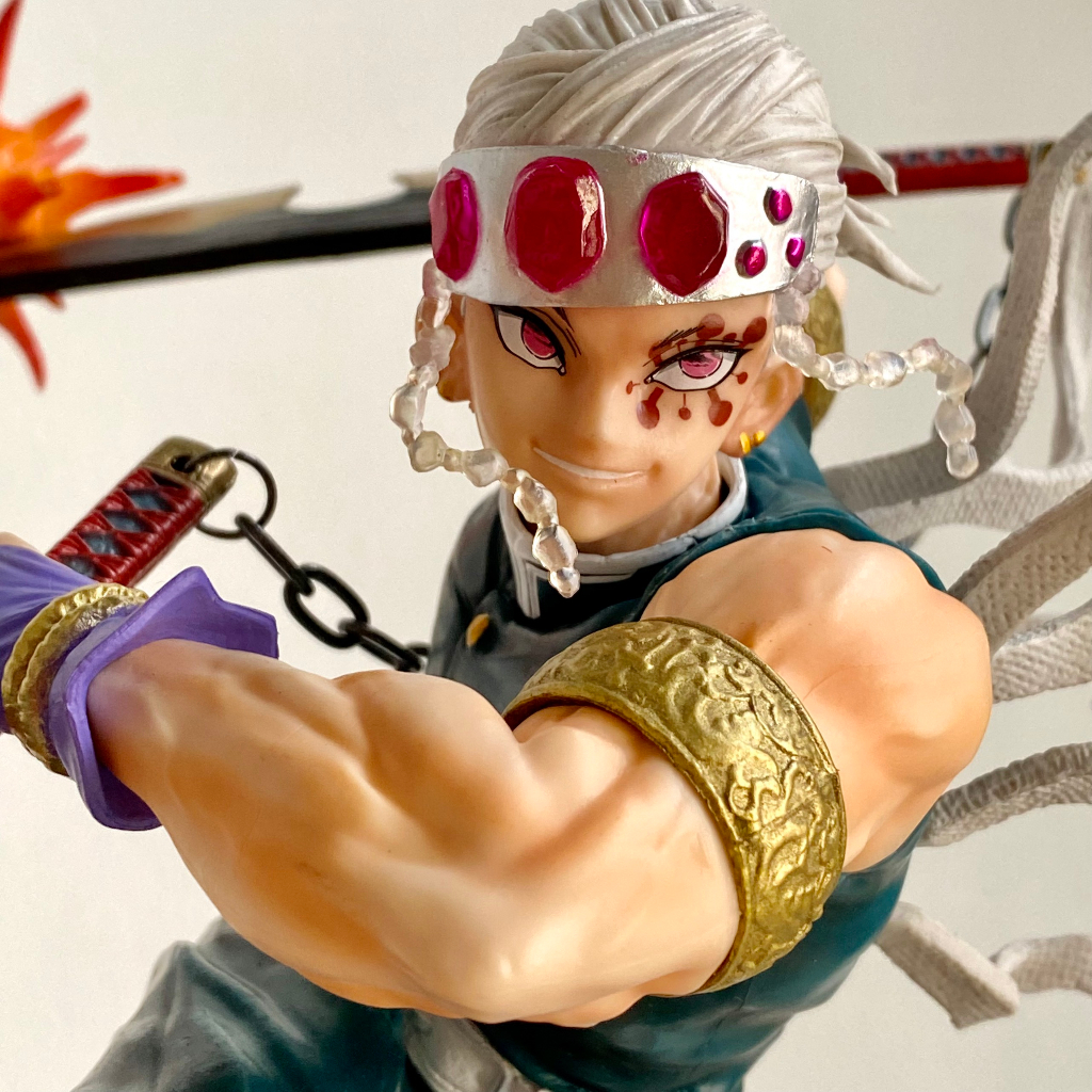 Mô hình Âm trụ Uzui tengen cao 35Cm - mô hình âm trụ tengen cực nét có LED - Kimetsu no yaiba Tengen