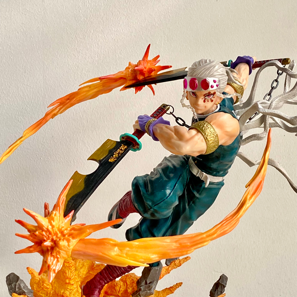 Mô hình Âm trụ Uzui tengen cao 35Cm - mô hình âm trụ tengen cực nét có LED - Kimetsu no yaiba Tengen