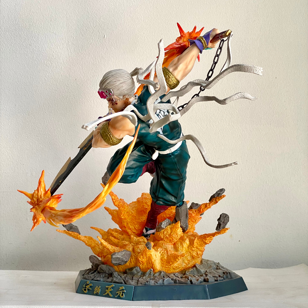 Mô hình Âm trụ Uzui tengen cao 35Cm - mô hình âm trụ tengen cực nét có LED - Kimetsu no yaiba Tengen