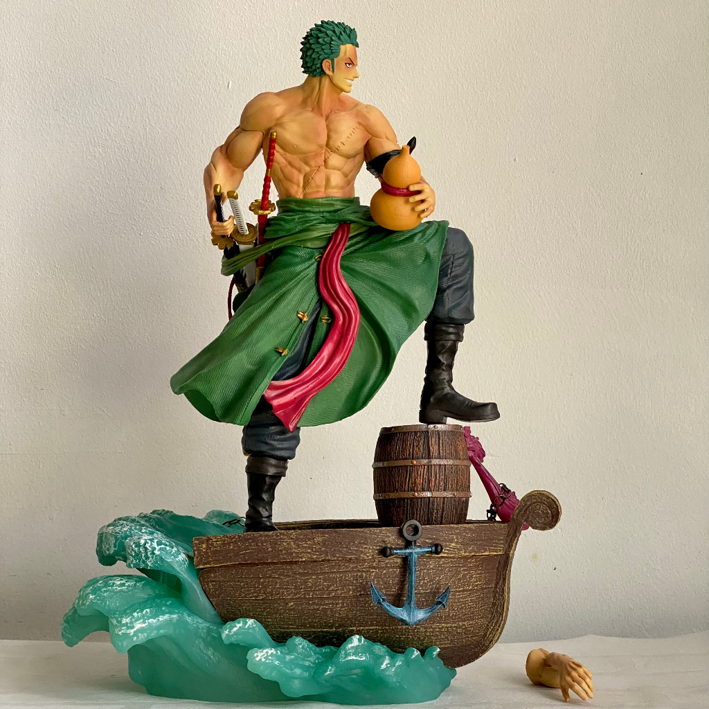 Mô hình Roronoa Zoro cao 36CM đứng trên thuyền - Zoro dáng đứng thuyền có 2 tay thay thế - one piece figure