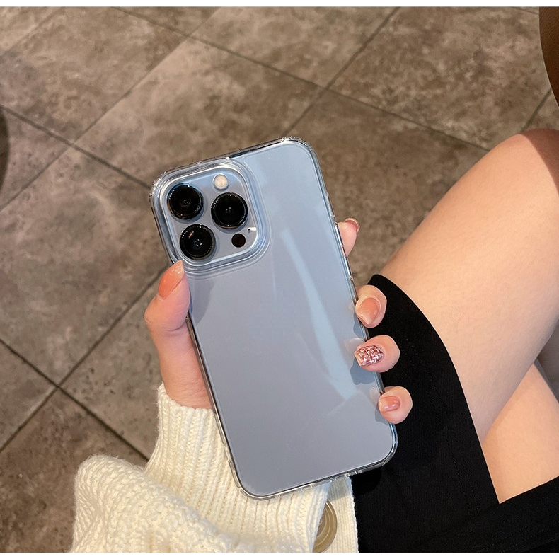 Ốp lưng iphone Trong Suốt Viền Thẳng Chống Sốc Cho iphone 7/7plus/8/8plus/x/xr/xs/11/12/13/14/pro/max/