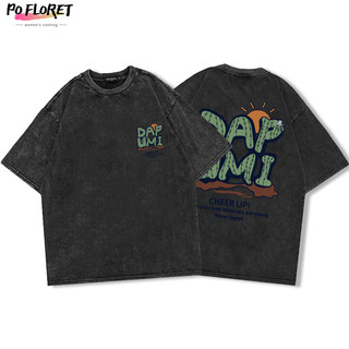 PO FLORET Áo thun unisex rộng cây xương rồng in áo phông nữ 100% Cotton Phong cách retro t shirt