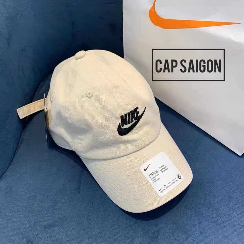 Nón lưỡi trai kaki màu be CAPSAIGON Thêu NIKEE trendy 2023 unisex nam nữ