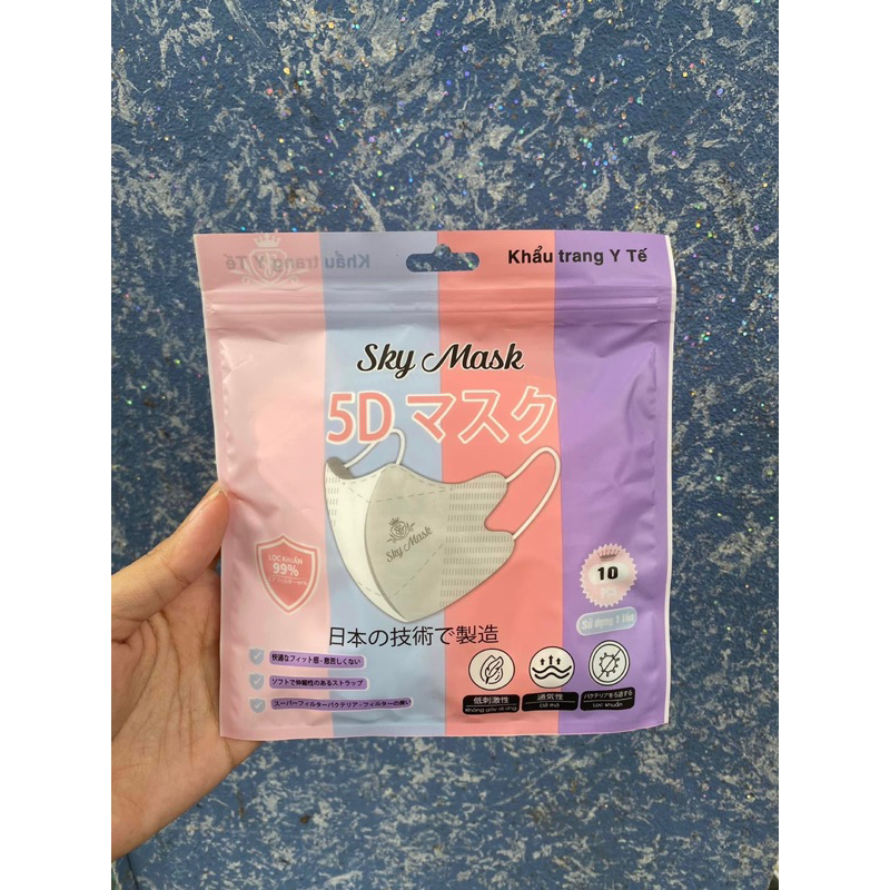 Thùng 100 cái khẩu trang 5d 3 lớp kháng khuẩn cực tốt