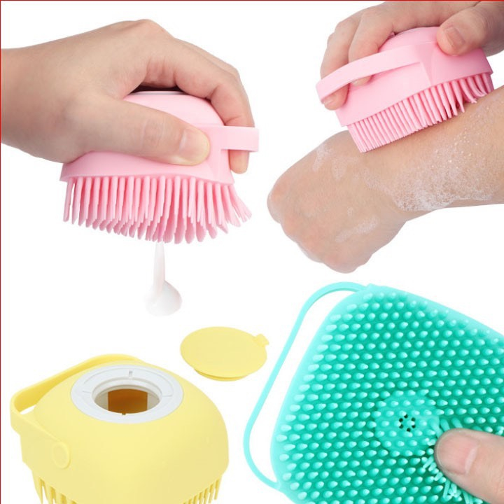 Bông Tắm Silicon Tạo Bọt, Massage Có Ngăn Chứa Sữa Tắm, Có Móc Treo Tường MÔ TẢ SẢN PHẨM