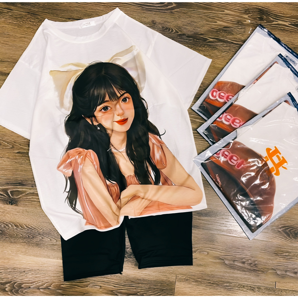 Đồ bộ quần Lửng In 3D Dễ Thương Cho Mẹ & Bé Gái BXG543