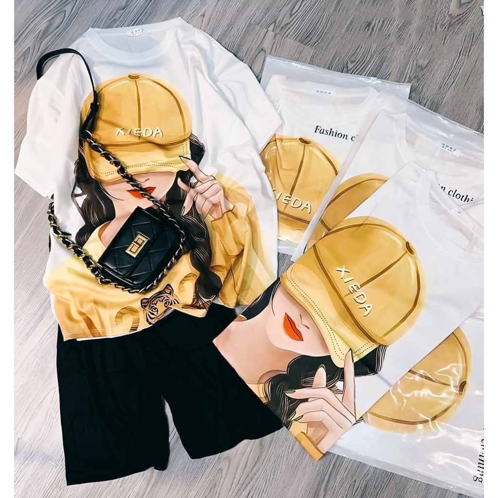 Đồ bộ quần Lửng In 3D Dễ Thương Cho Mẹ & Bé Gái BXG543