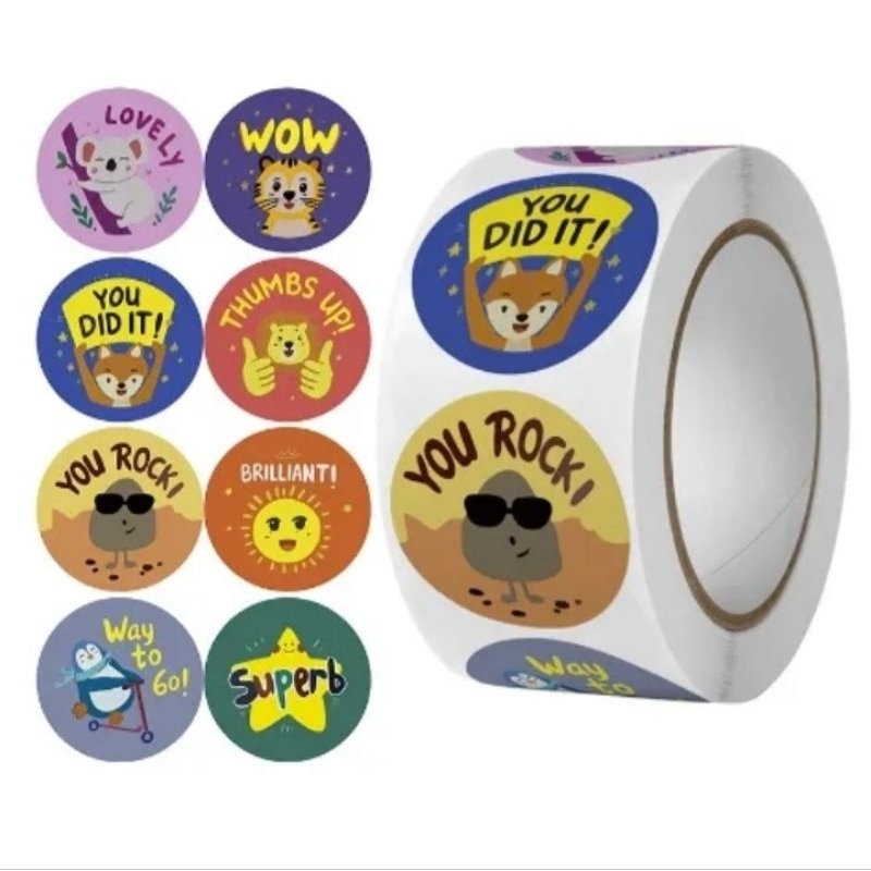 Sticker khen thưởng  tạo hứng thú cho bé học hàng loại dày, in sắc nét