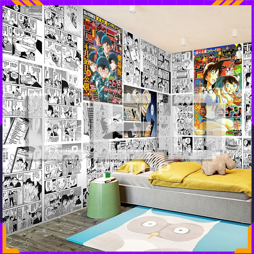 Giấy Dán Tường Manga Anime  có sẵn keo - size A6 by Leo Setup