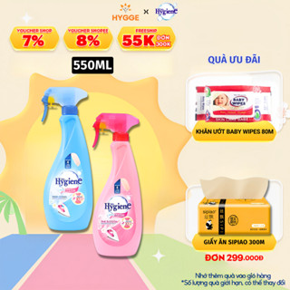 Xịt Thơm Quần Áo Hygiene Nước Xịt  Vải Ủi Đồ Khử Mùi Ẩm Mốc Chai 550ml