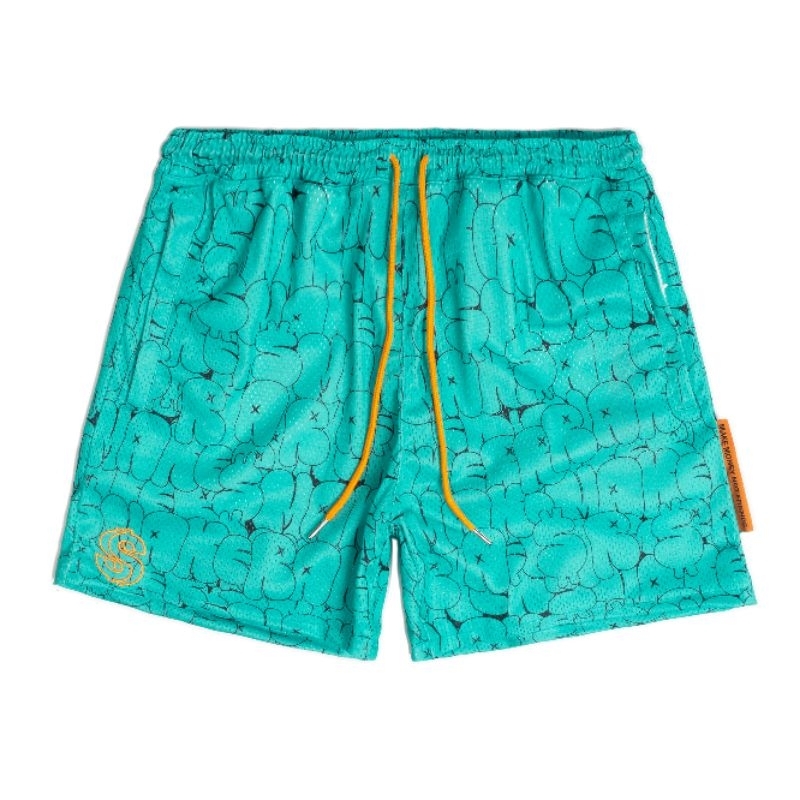 Quần đùi nam kiểu thể thao, quần short vải lưới mesh cao cấp - GRAFFITY MESH SHORT IN BLACK