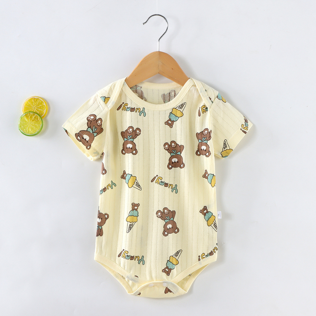 Body chip bé gái bé trai, Bộ bodysuit cộc tay mùa hè cho bé sơ sinh tới 12 tháng hàng Quảng Châu cao cấp