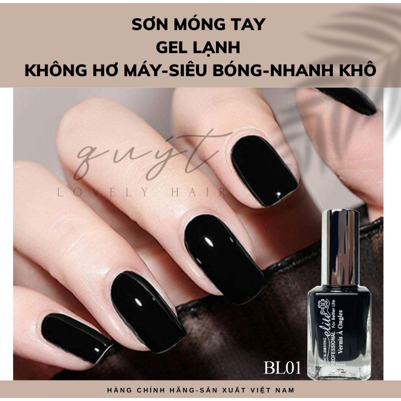Sơn móng tay gel lạnh cao cấp 16ml màu đen (không cần hơ máy)