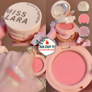 Hộp phấn má hồng 3 tầng có nhũ lấp lánh đa năng make up, Phấn bắt sáng 3 in 1 MISS LARA mềm mịn lâu trôi chống nước