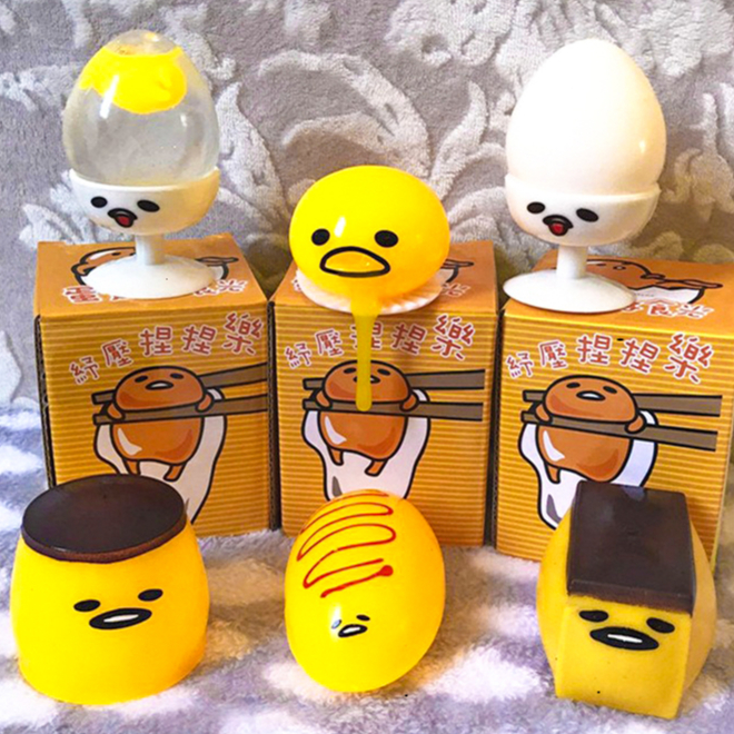 Gudetama Squishy Bánh Mật Ong Bánh Flan Gudetama Bóp Trút Giận Xả Stress Giảm Căng Thẳng Cực đáng yêu mochi