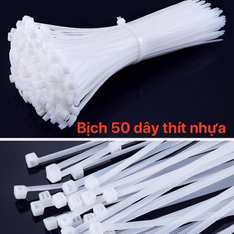 Túi 50 dây thít nhựa, dây rút nhựa đa năng cố định đồ vật tiện ích