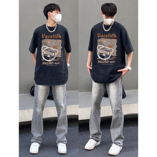 Áo thun PEARDODO dáng rộng cổ tròn thời trang mùa hè oversize