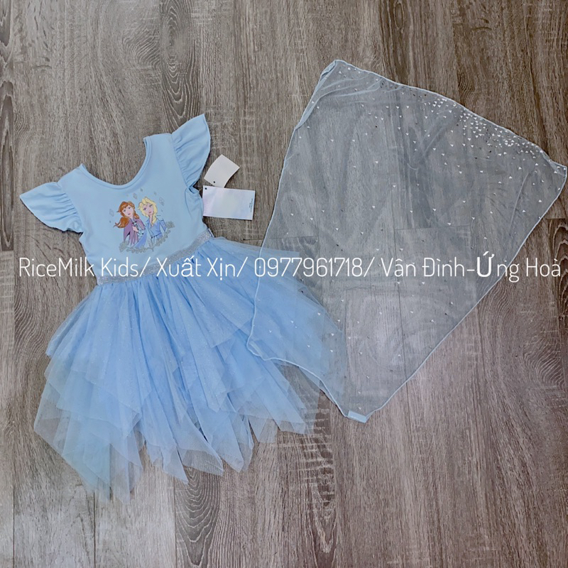 Váy kèm choàng Elsa Disney xuất dư xịn
