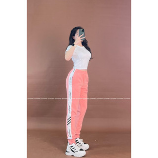 Áo crop trơn , quần jogger chữ dọc anling [hình thật shop chụp] Eothon60