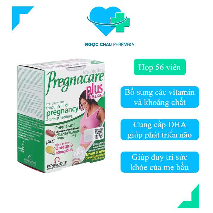 PREGNACARE PLUS OMEGA-3 Vitamin bầu chăm sóc dinh dưỡng trọn vẹn thai kì.