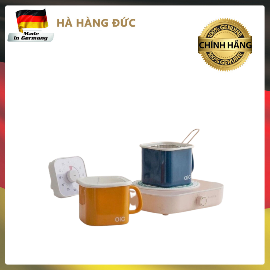 Ca đa năng tráng men OIC, màu vàng (kèm giỏ + nắp)