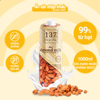 Sữa Hạt Hạnh Nhân Không Đường 137 Degrees (Hộp 1000ML)