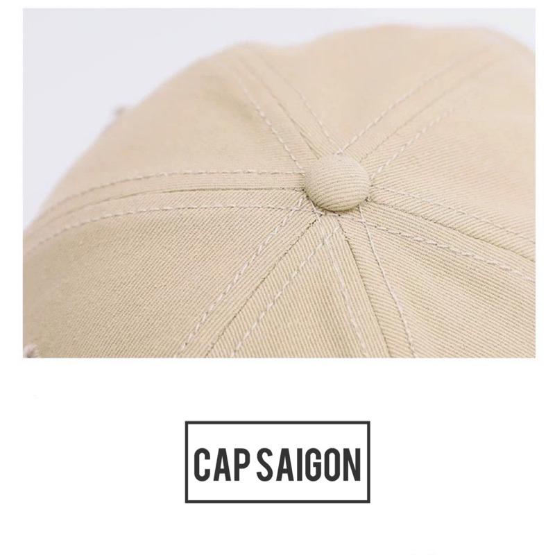 Nón lưỡi trai kaki màu be CAPSAIGON Thêu NIKEE trendy 2023 unisex nam nữ