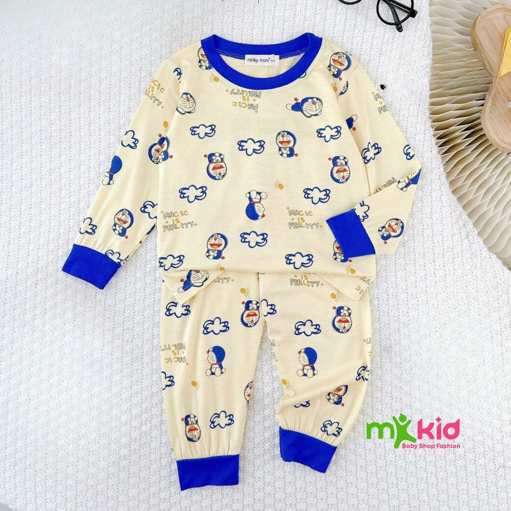 Bộ Thu Đông Cho Bé 💖 Bộ Minky Mom Dài Tay Cho Bé Trai Bé Gái 💖 Chất Thun Lạnh Cao Cấp Co Giãn Thấm Hút Mồ Hôi Tốt