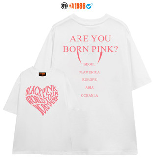Áo thun tay lỡ from rộng  Blackpink  2023, áo phông Unisex nam nữ TIM BORNPINK  HM1986  Wordtour cotton in graphic G116