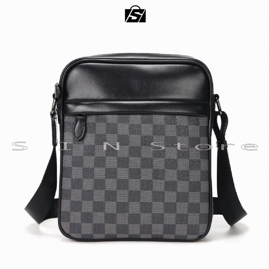 Túi Đeo Chéo, Túi Messenger Phong Cách Hàn Quốc, Phối Caro tinh tế, Nhiều Ngăn, máy tính bảng 10inch.