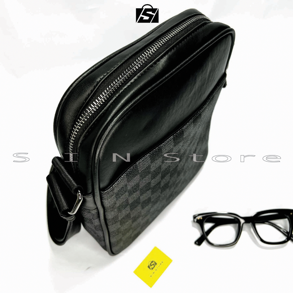 Túi Đeo Chéo, Túi Messenger Phong Cách Hàn Quốc, Phối Caro tinh tế, Nhiều Ngăn, máy tính bảng 10inch.