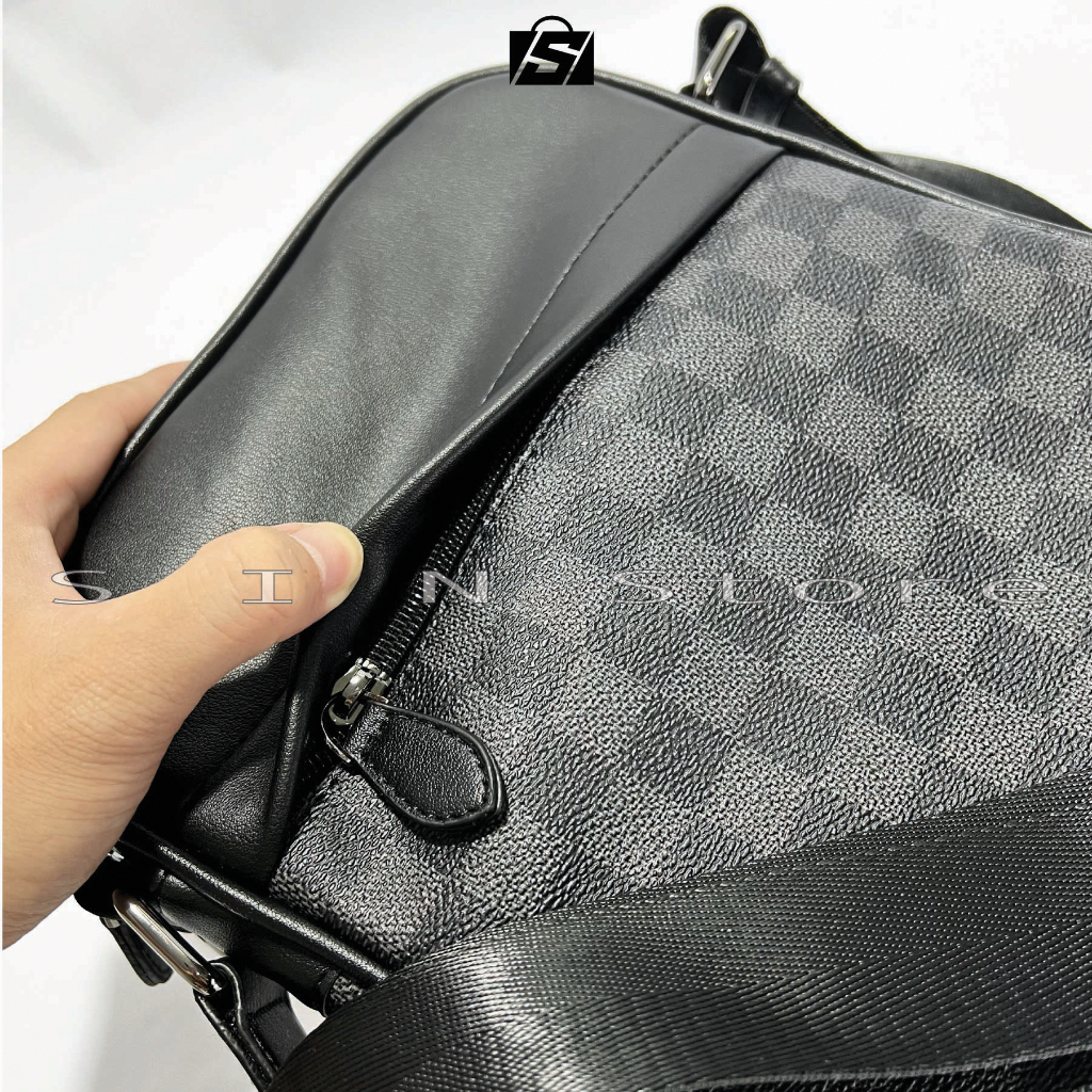 Túi Đeo Chéo, Túi Messenger Phong Cách Hàn Quốc, Phối Caro tinh tế, Nhiều Ngăn, máy tính bảng 10inch.