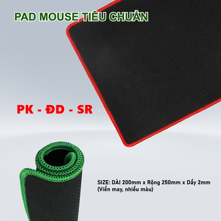 Miếng Lót Chuột Tiêu Chuẩn PM-M2 Viền Màu 25cm x 20cm x 2mm - Siêu Rẻ