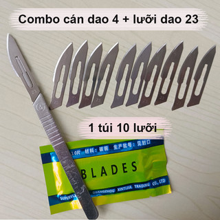 Rẻ🎉Cán dao mổ số 4 | Lưỡi dao mổ số 23 , có dùng cho mổ, cắt gọt và sửa chữa điện thoại