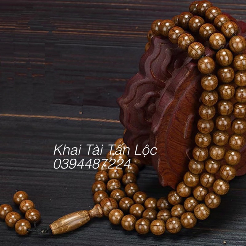 Vòng chuỗi gỗ lục đạo mộc liên hoa 108 hạt 10ly tặng hộp đựng