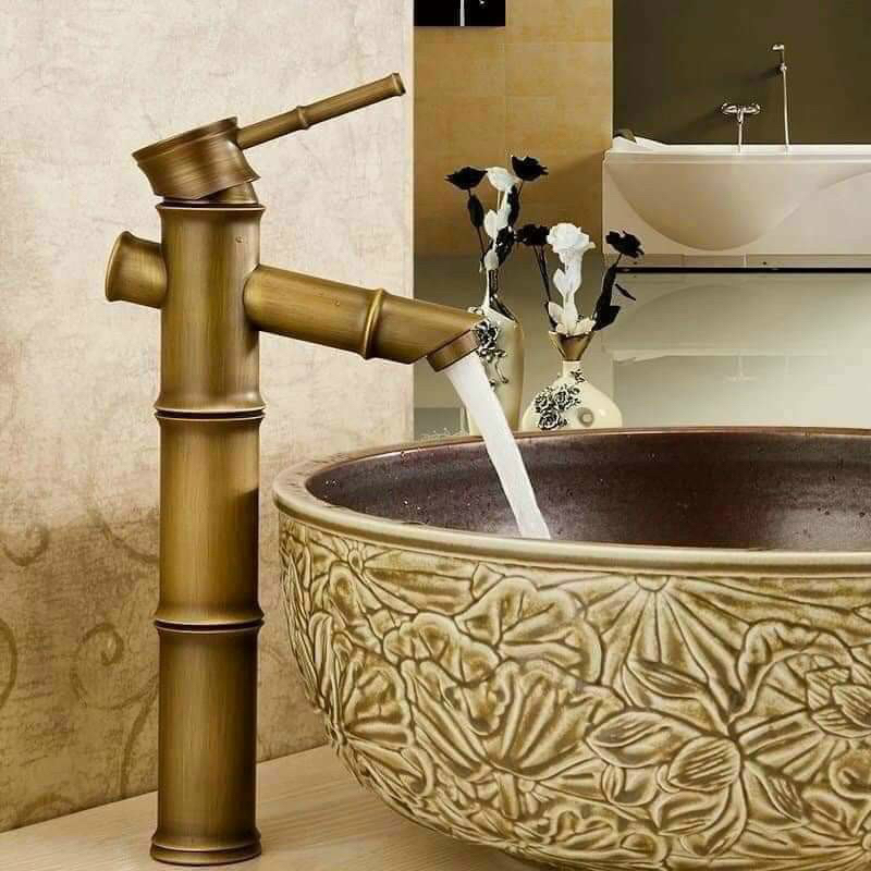 Vòi trúc cổ đồng cao cấp kèm dây cáp