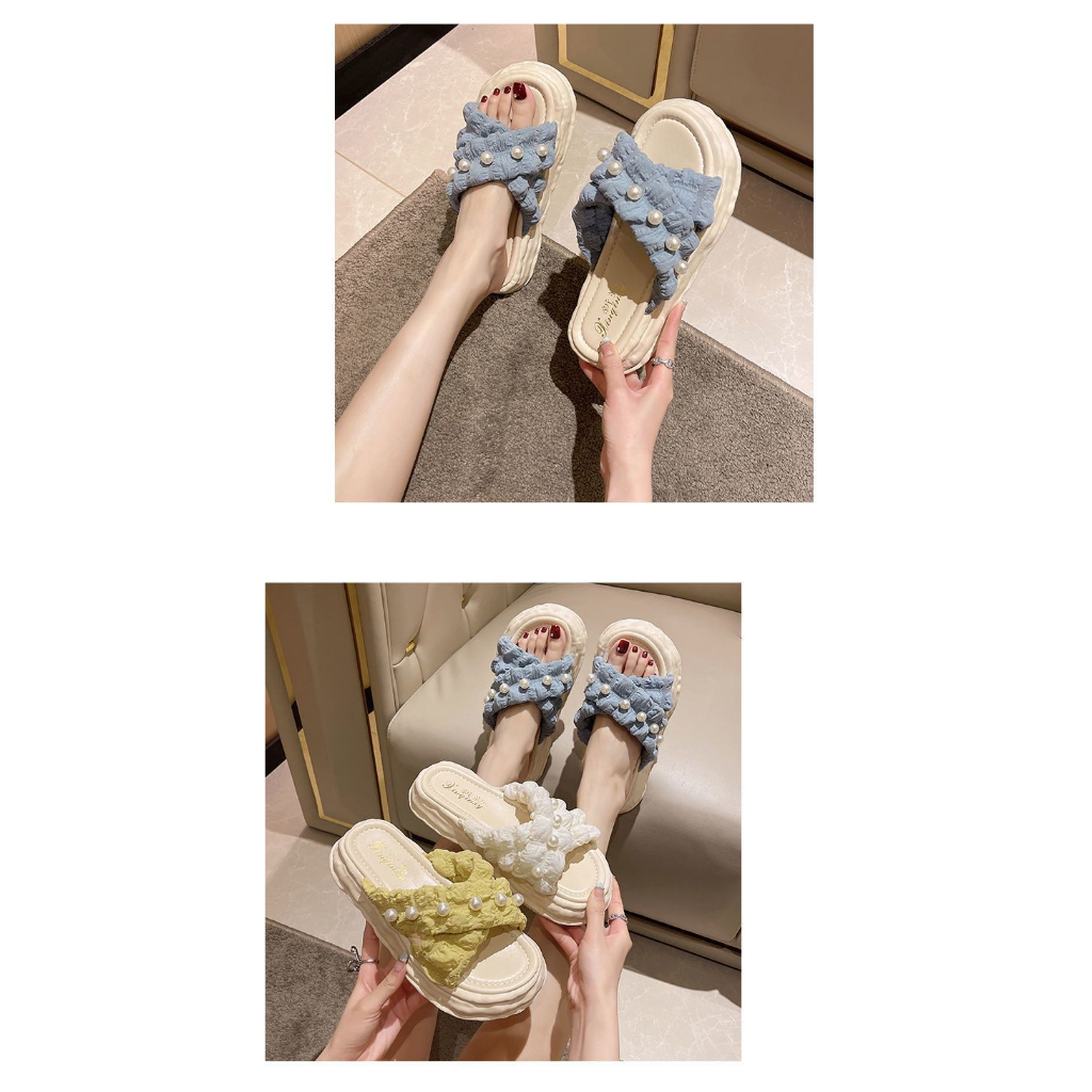 Dép bánh mỳ nữ có big size 40 41 42 43 đế 4cm