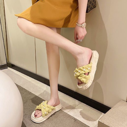 Dép bánh mỳ nữ có big size 40 41 42 43 đế 4cm