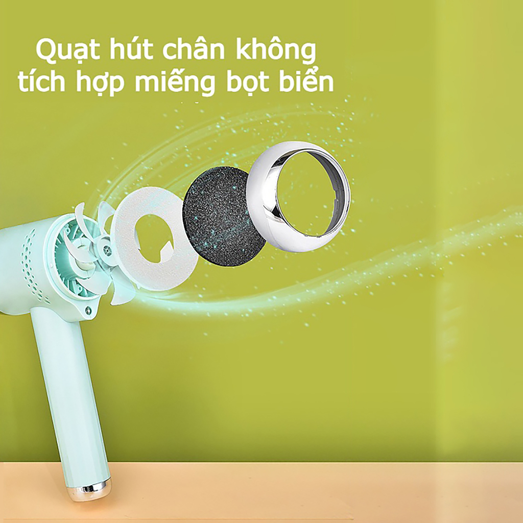 Máy Chà Gót Chân SULIFE - Máy Chà Gót Tẩy Da Chết Có Đèn Tia Cực Tím Khử Trùng - Kèm 2 Đầu Mài Tẩy Tế Tào Chết Gót Chân