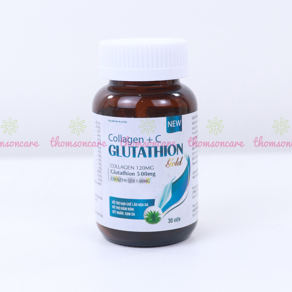 Bổ sung Glutathion giảm nám sạm da, lão hóa da, tăng nội tiết tố Collagen Glutathion Gold - Hộp 30 viên