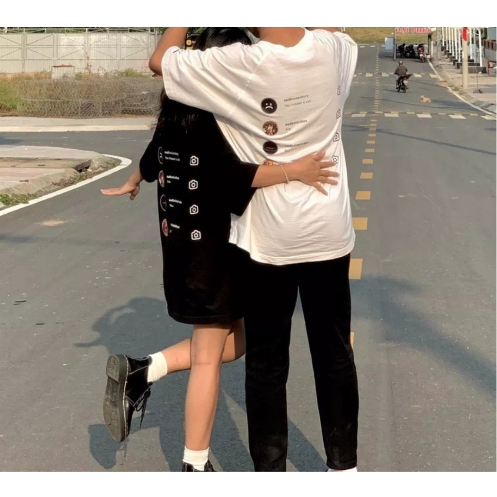 Áo thun tay lỡ unisex SADTAGRAM TEE - Áo phông F&amp;S nam nữ form rộng cho cặp đôi vải dày dặn, thoáng mát
