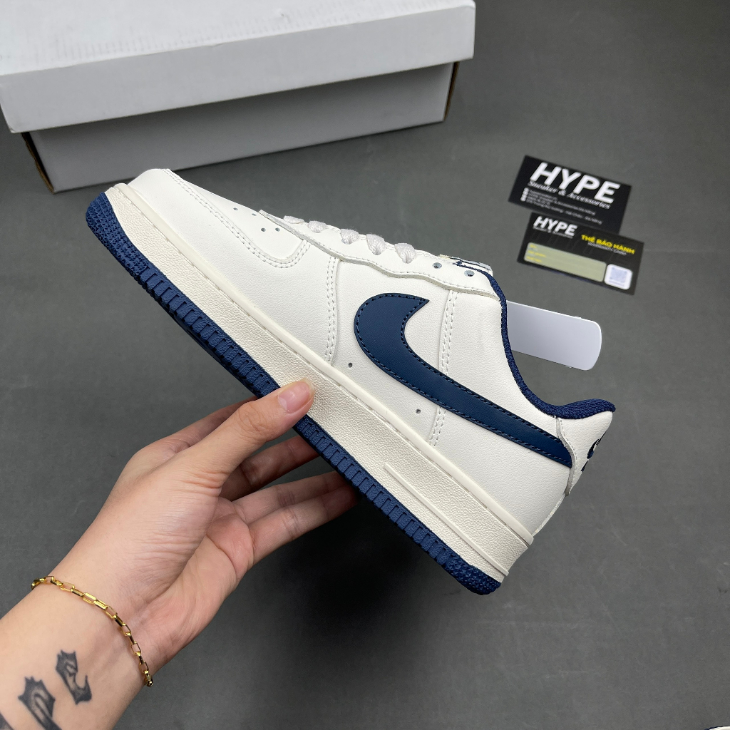 Giày Airforce 1 Low 07 Cream White Navy Skate (Af1 navy ) - HYPE SNEAKER | High Quality