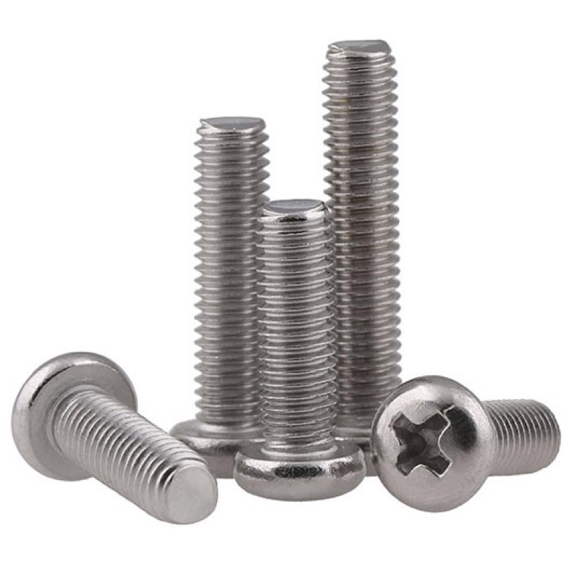 Ốc xẽ rảnh, ốc đầu tròn pake 4-5-6-8 ly inox 201 ( bịch 50 con)