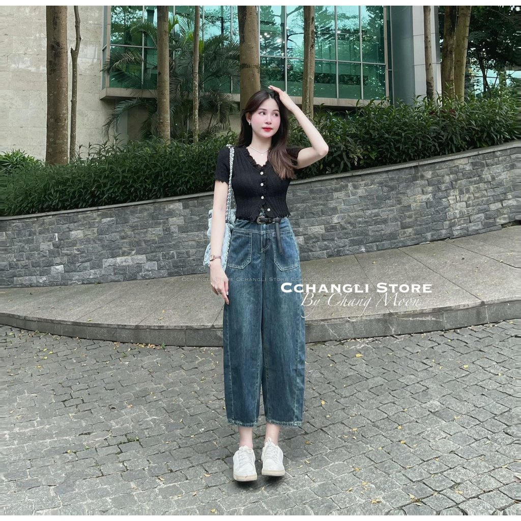 Quần jeans dạng baggy túi ngược mã 7183