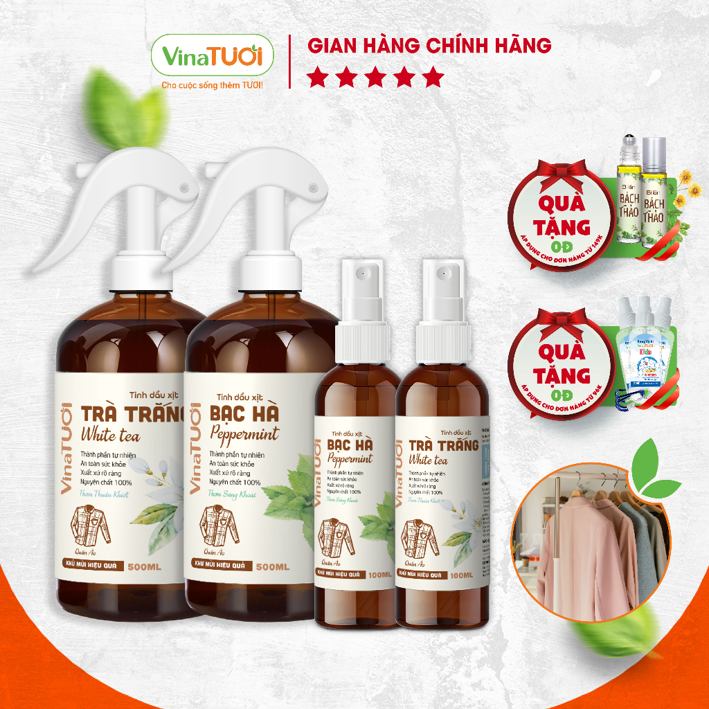 Chai Xịt Thơm Xịt Phẳng Quần Áo Khô 100ml/500ml VINA TƯƠI Bình Xịt Thơm Quần Áo Nam Lưu Hương Thơm Quần Áo Trong Tủ