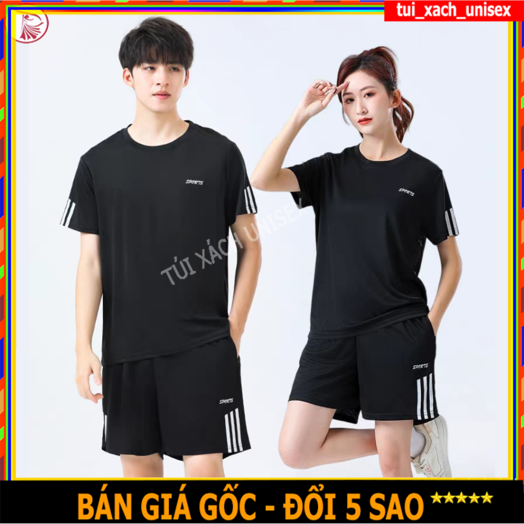 Bộ quần áo thể thao nam nữ in chữ SPORT , sét đồ ngắn mùa hè tập GYM rất đẹp vải thun mè bản mới nhất 2023