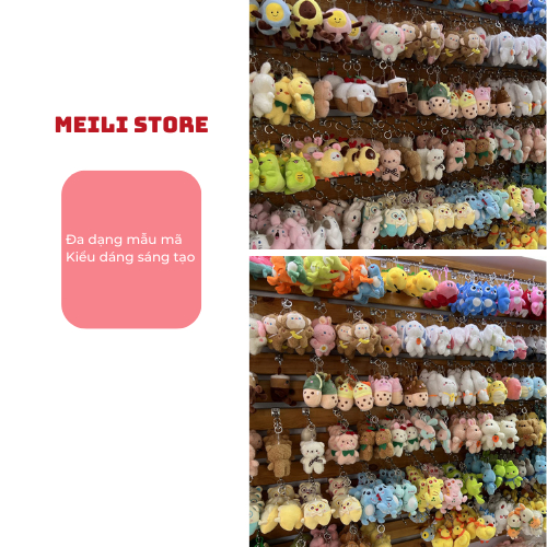 Gấu Bông Mini Móc Khóa 13-15cm Giá Rẻ, Vải Mềm Mịn Quà Tặng Dễ Thương MEILI STORE