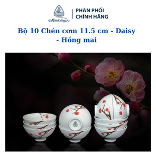 Bộ 10 Chén cơm Minh Long 11.5 cm Hồng Mai - Gốm sứ cao cấp Minh Long I